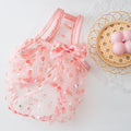 Spring and Summer Dog Clothes Floral Organza Pet Sling Puppy Cat Thin Breathable Vest Pet Fashion Two-legged Clothes
